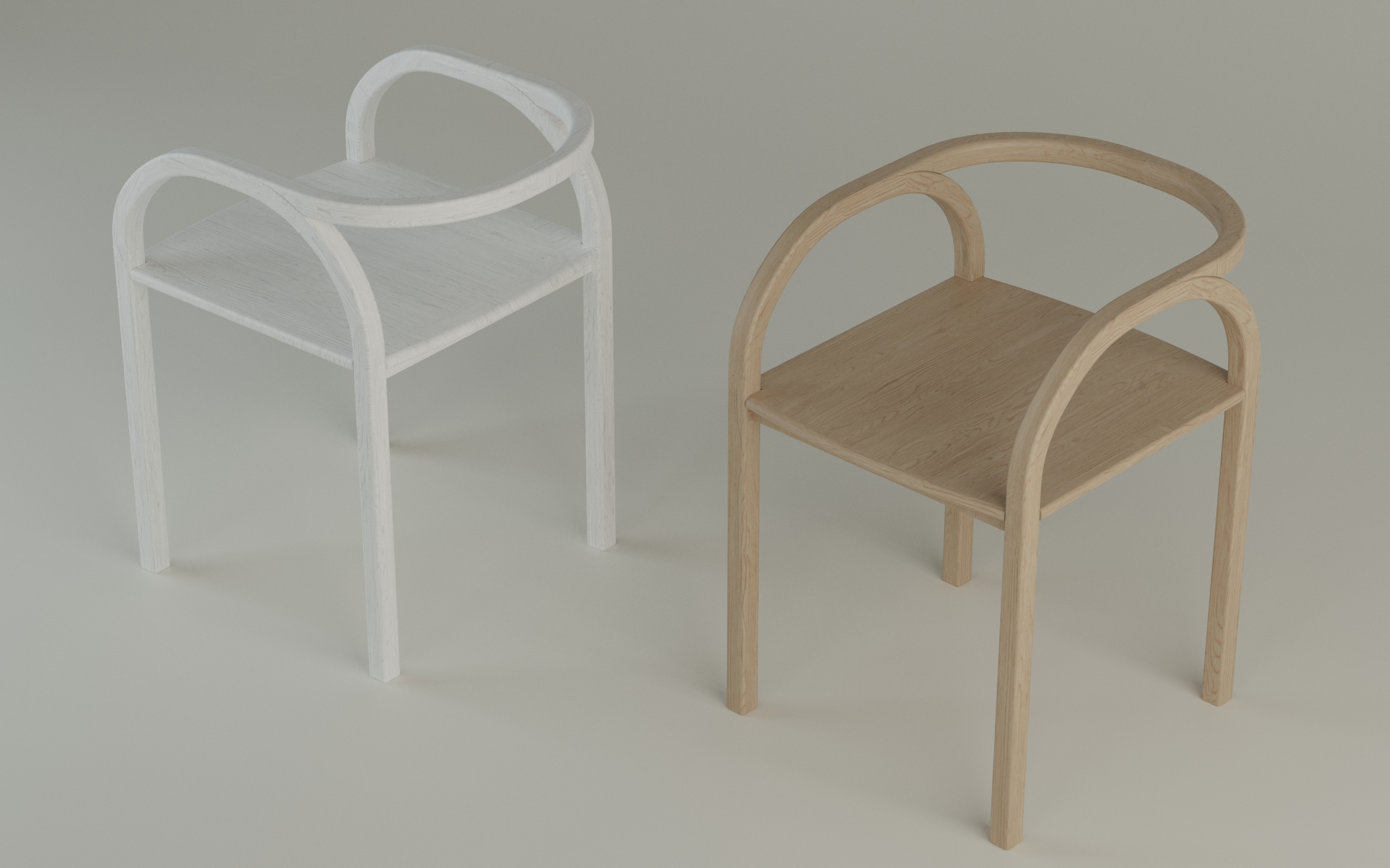 parable cchair design wood scene white and natural