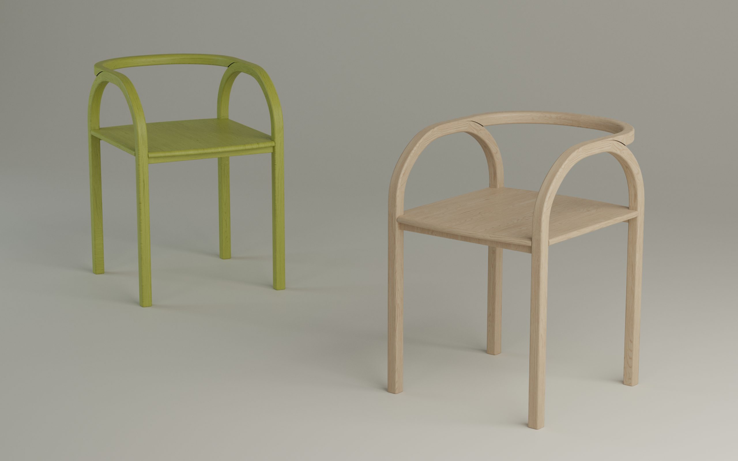 parable chair design wood scene yellow and natural